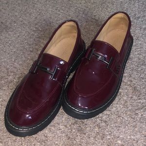 plum purple loafers